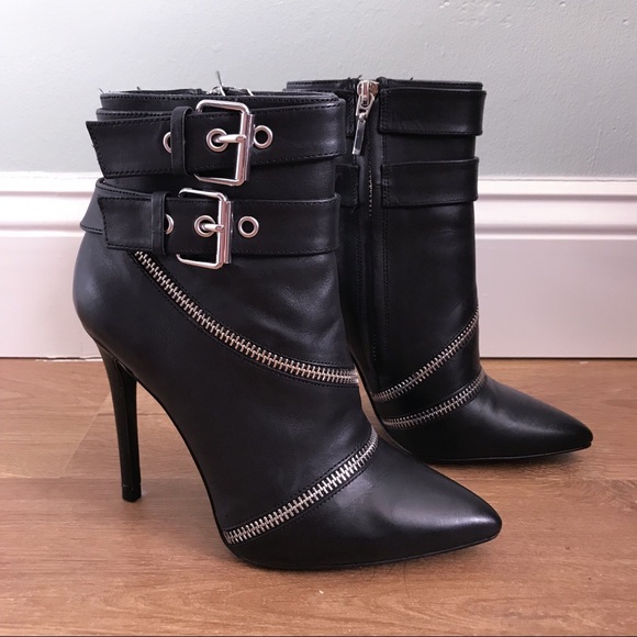 Zara Shoes - NEW Zara High Heel Moto Zipper Booties